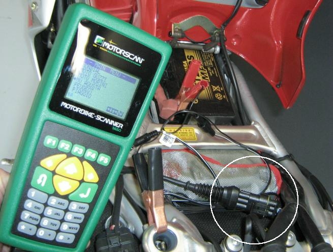connect to the bike's diagnostic connector